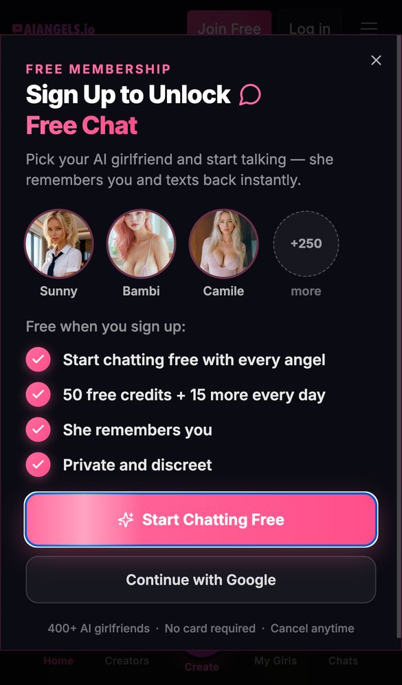 AI Angels home page on a phone, Oct 8, 2026