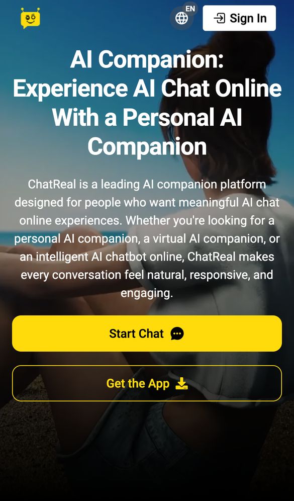 ChatReal AI home page on a phone, Oct 8, 2026