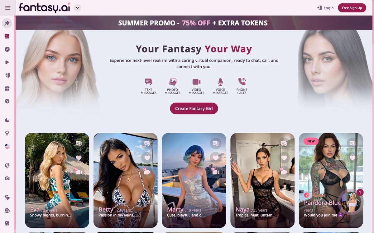 Fantasy AI home page on desktop, Oct 8, 2026