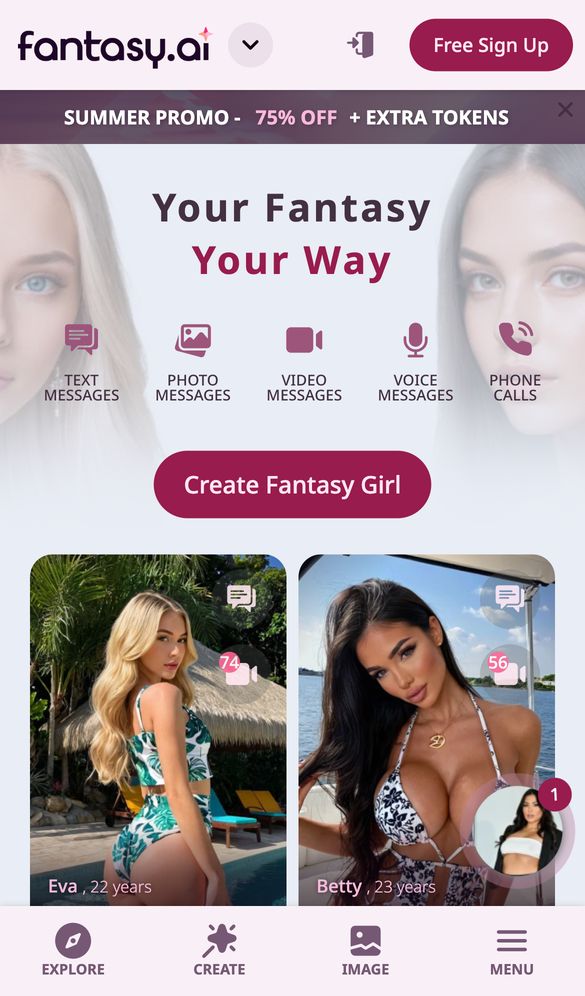 Fantasy AI home page on a phone, Oct 8, 2026