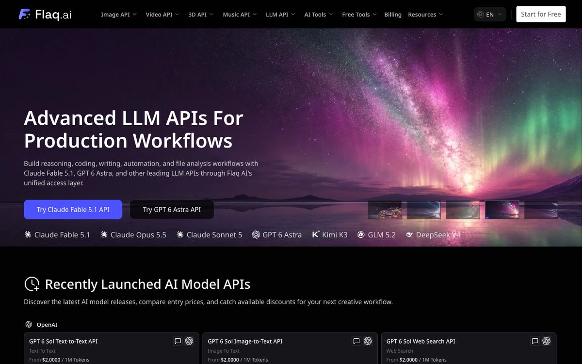 Flaq AI home page on desktop, Oct 8, 2026